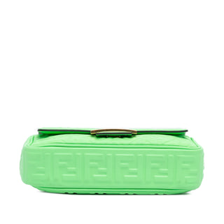 Zucca Embossed Leather Chain Midi Baguette