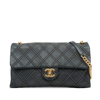 Iridescent Calfskin Stitch Flap