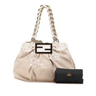 Floral Embroidered Canvas Mia Chain Tote
