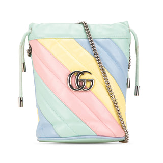Mini GG Marmont Diagonal Matelasse Leather 2.0 Bucket Bag