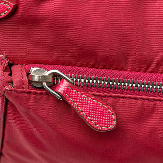 Saffiano Trimmed Tessuto Zip Top Crossbody