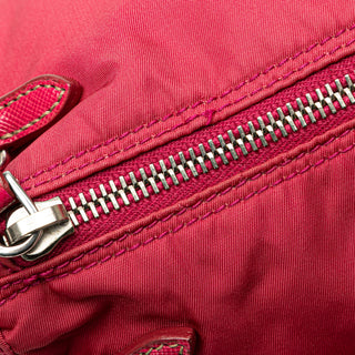 Saffiano Trimmed Tessuto Zip Top Crossbody