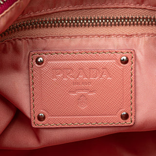 Saffiano Trimmed Tessuto Zip Top Crossbody
