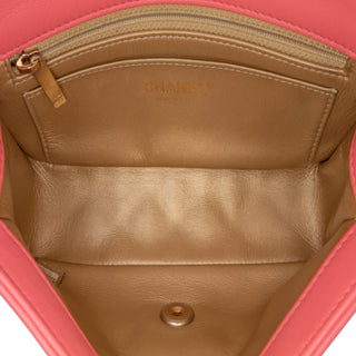 Mini Rectangular Lambskin Pearl Crush Flap
