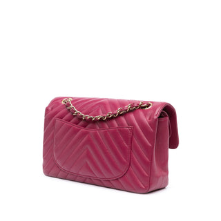 Small Classic Chevron Lambskin Double Flap