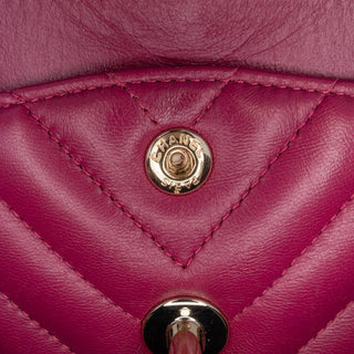 Small Classic Chevron Lambskin Double Flap