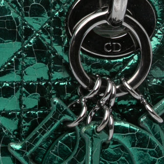 Micro Metallic Crinkled Calfskin Cannage Lady Dior