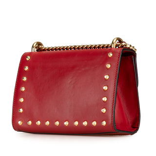 Small Pearl Studded Leather Padlock Crossbody