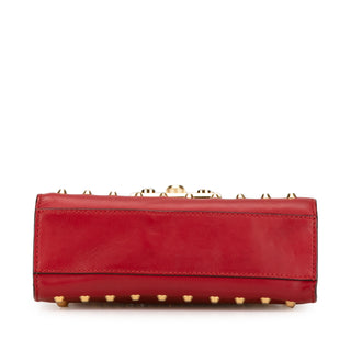 Small Pearl Studded Leather Padlock Crossbody