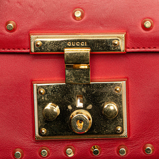 Small Pearl Studded Leather Padlock Crossbody