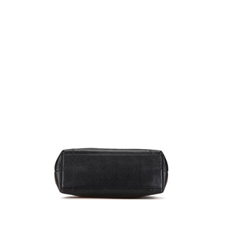 Embroidered Caviar Logo Shoulder Bag