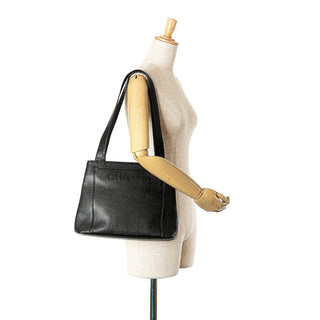 Embroidered Caviar Logo Shoulder Bag