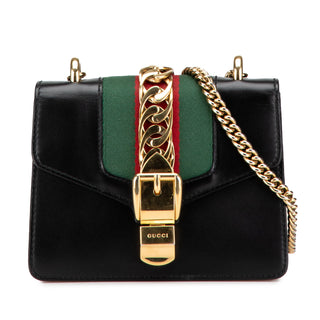 Mini Sylvie Leather Chain Crossbody Bag