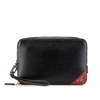 Saffiano Double Zip Travel Pouch