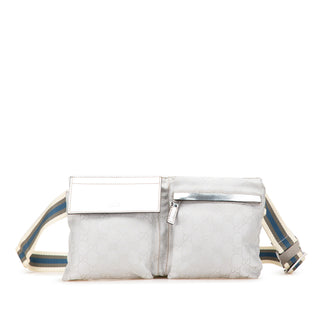 GG Canvas Web Double Pocket Belt Bag