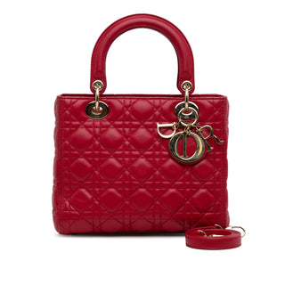 Medium Lambskin Cannage Lady Dior