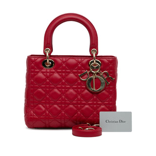 Medium Lambskin Cannage Lady Dior