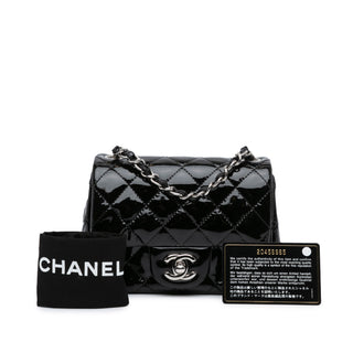 Mini Square Classic Patent Single Flap