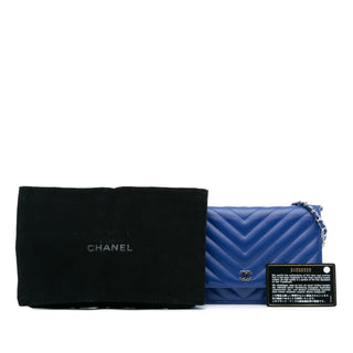 Lambskin Chevron Trendy Wallet On Chain