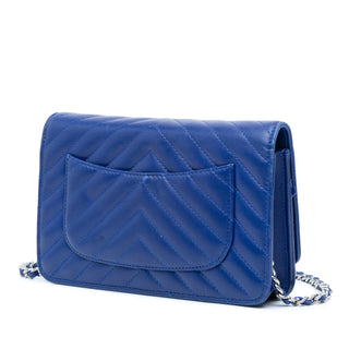 Lambskin Chevron Trendy Wallet On Chain