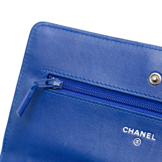 Lambskin Chevron Trendy Wallet On Chain